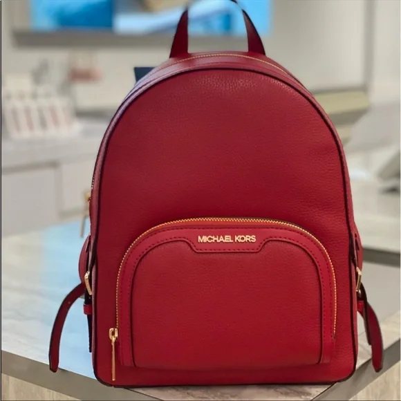 Michael Kors Jaycee Medium Pebbled Leather Backpack
Chili
NWT Michael Kors Jaycee Medium Bright Red Pebbled Leather  main image 4